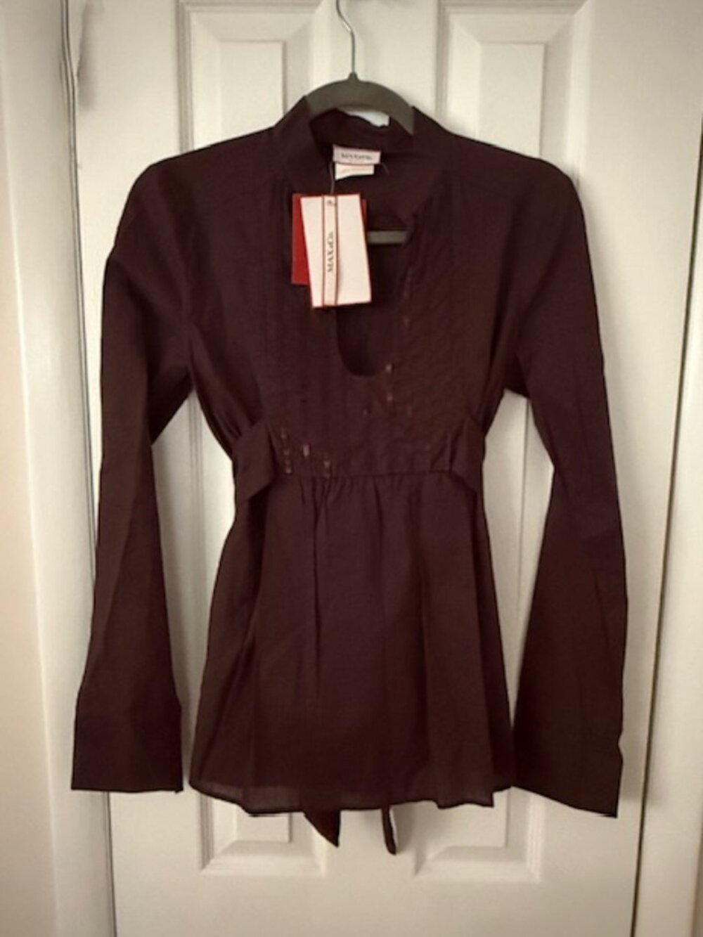 MAX & CO cocoa brown sparkle blouse, NWT